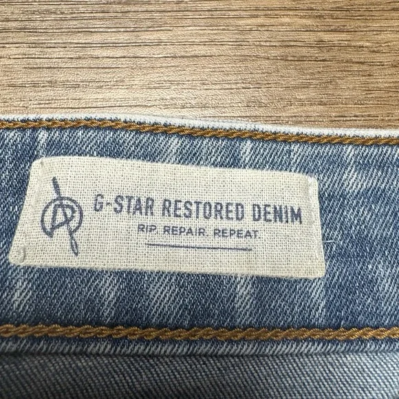 G Star Raw Jeans Mens 34x31 Acid Wash Type C 3D Super Slim Restored Denim Thrash